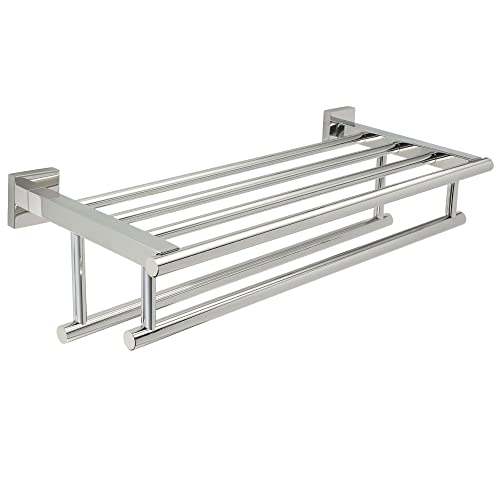 Porte-serviettes de salle de bain étagère de rangement et barre murale en métal