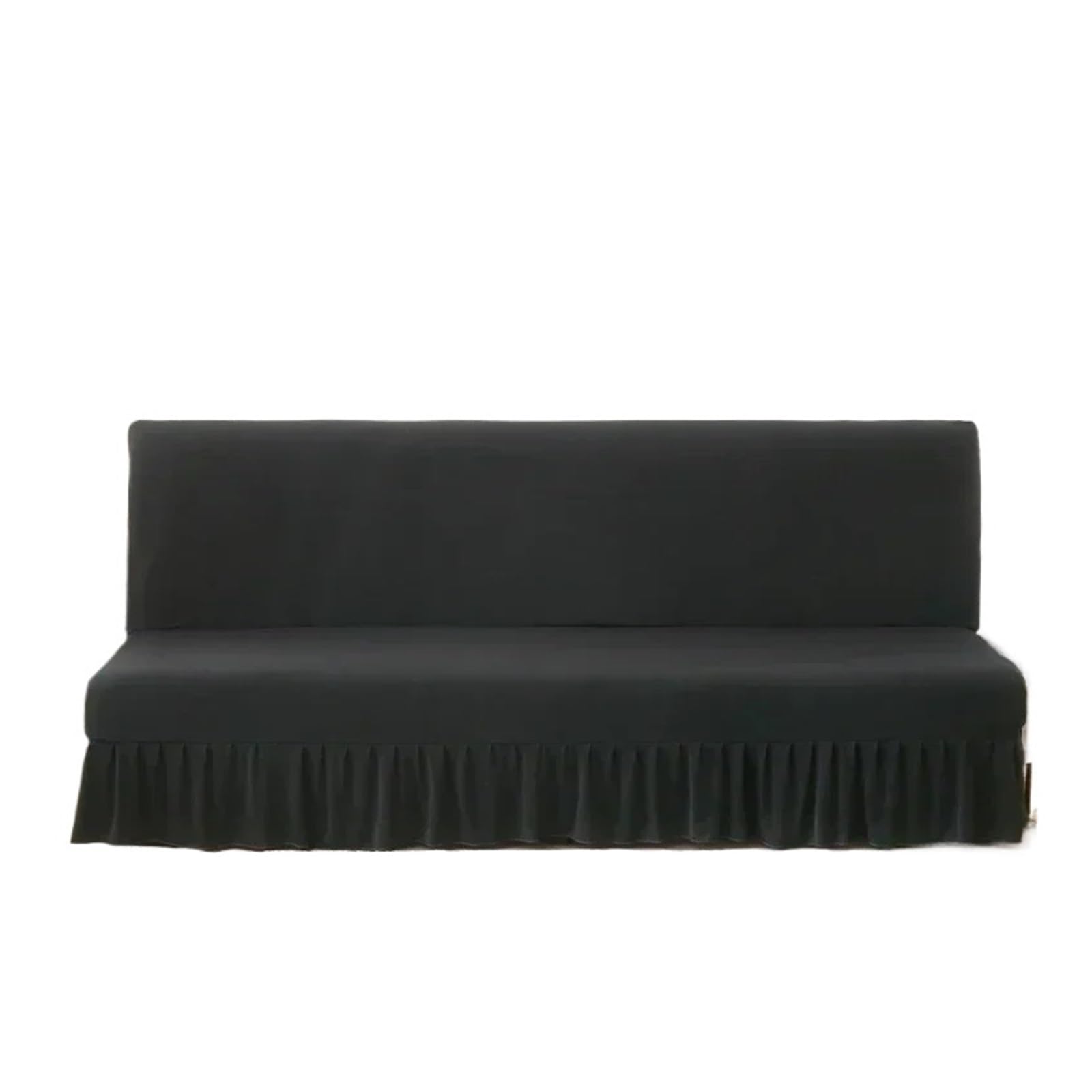 Housse de canapé-lit clic-clac élastique moderne gris foncé 190-220cm style jupe