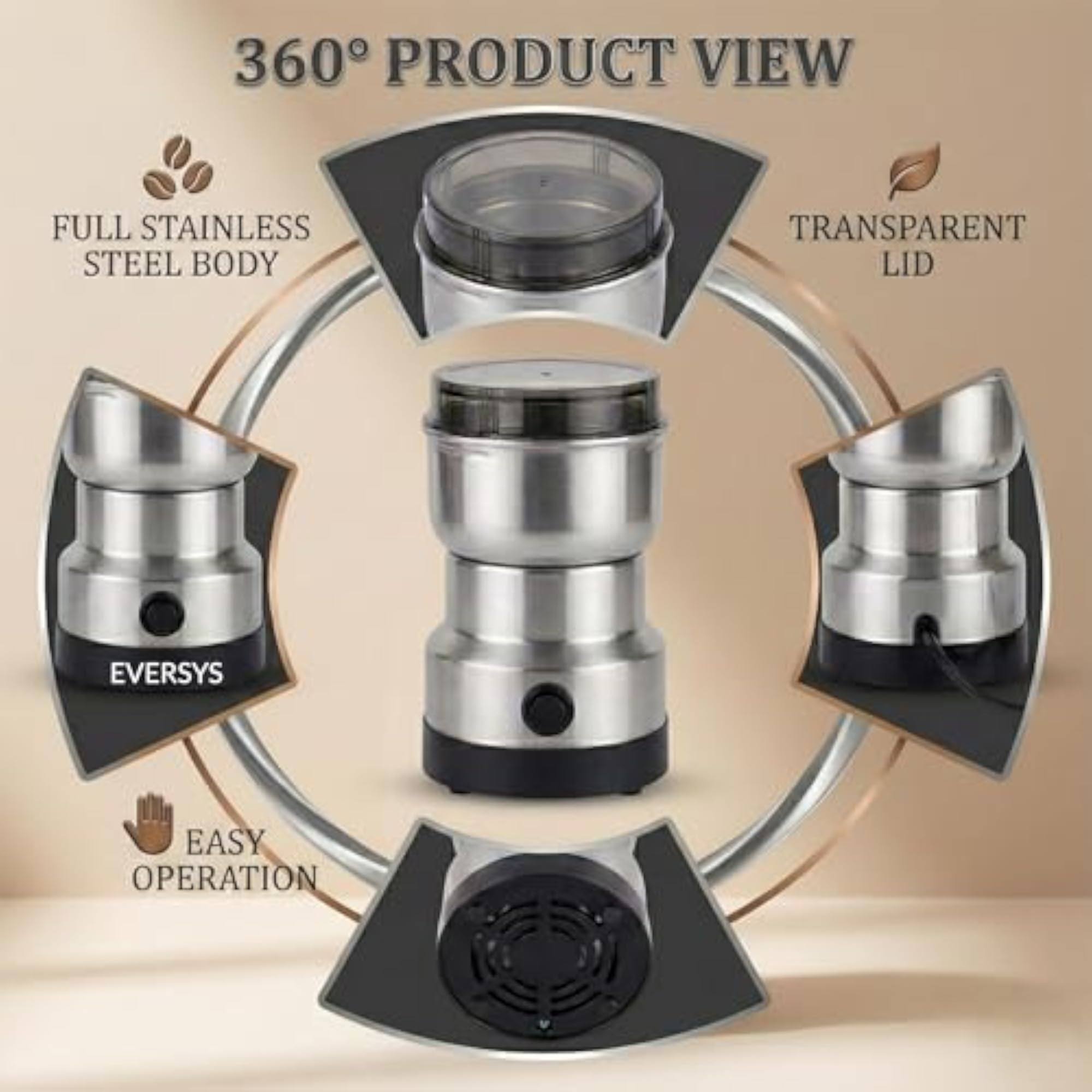 Electric Spice Grinder Mini Mixer for Coffee & Masala