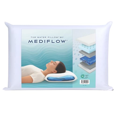 Mediflow Kühlendes Gel Memory Foam Wasserkissen – Verstellbar zur Linderung von Nackenschmerzen, geeignet für Seiten-, Rücken- und...