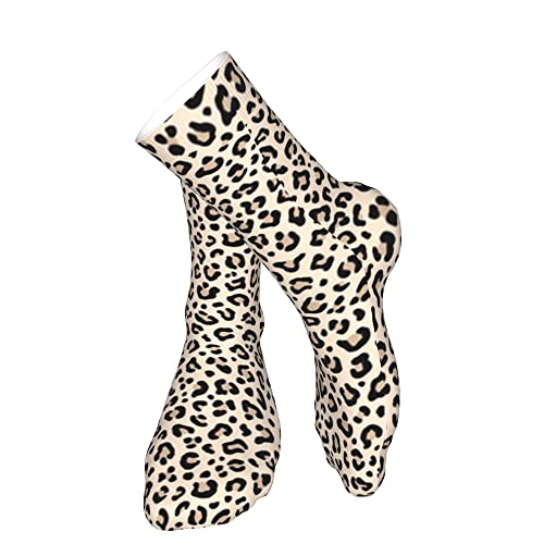 Leopard Print Tan Natural Animal Cheetah Safari Print Men's Athletic Ankle Socks Cushion Running Socks For Men&Women Cotton Socks Crew Socks #TOP1