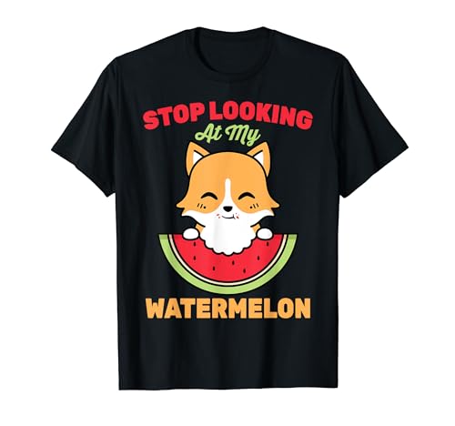 Melon - Stop Looking At My Watermelon - Dog - Puppy T-Shirt, Black