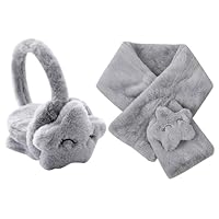 Smile Stars Ear Warmers - Kids Earmuffs & Scarf - Winter Ear Covers