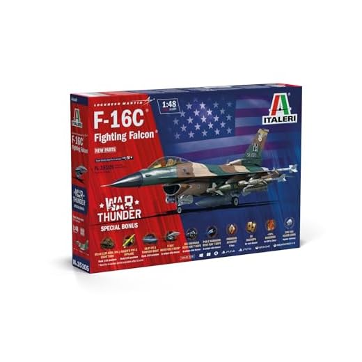 Italeri 35105 1:48 F-16C Fighting Falcon War Thunder - originalgetreue Nachbildung, Modellbau, Plastik Bausatz, Basteln, Hobby, Kleben, Modellbausatz, Zusammenbauen, unlackiert,