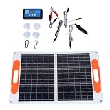 Faltbares 80W Solarpanel Kit mit 10A Laderegler, Monokristallines Tragbares Solarmodul für Camping Outdoor, USB PD Ausgang zur Stromversorgung von Geräten