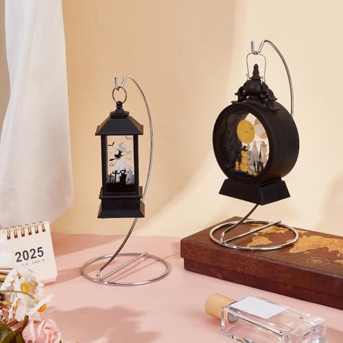 DELORIGIN 6 Stück Ornament Ausstellungsständer Aufhänger Glaskugel Eisendrahtständer Hängehaken Gestell Für Terrarium Hexenkugel Dekor DIY Kunsthandwerk (Silber)
