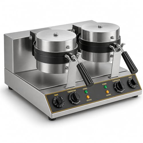 Double Belgian Waffle Maker with Timers