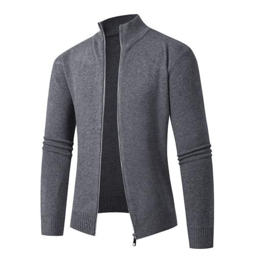 Men's Casual Knit Cardigan Sweaters Stand-Up Collar Warm Zip Sweaters2