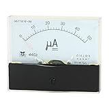uxcell Analog Current Panel Meter DC 0-50uA 2uA Scale 44C2 Ammeter for Automotive Circuit Testing Charging Battery Ampere Tester Gauge Pack of 1