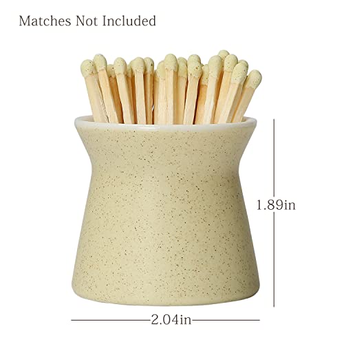 Haillai 2 Pack Match Holder With 6 Pcs Strikers, Handmade Ceramic Match Box For All Matches, Cute Home Decor Match Jar With Striker For Candle, Fireplace, Parlor. Off White - (Sold Without Matches) #TOP5