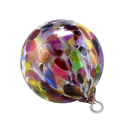 Hand Blown Glass Ornament - Suncatcher - Witches Ball - In “Magic Mix White Powder” Dehanna Jones #TOP1