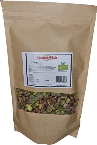 Pistachos mondanos BIO Crudos | Sin Sal | 500g de pistachos de origen organico | Vegano y vegetariano | Sin cáscara | Pelados y frescos | No tostados | LANDERNUTS