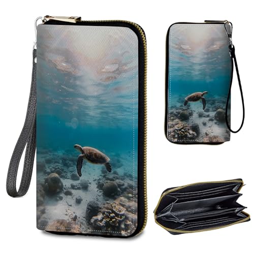 Image of Womens Wallet PU Leather Wristlet Wallets for Women, Large Capacity Lady Fashion Wallet Card Holder Zipper Wallet