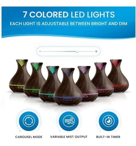 Umidificador De Ar Difusor Aromatizador Ultrassônico 400ml Jarro Com Controle LED Luatek LKJ-161 (Es