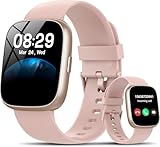Reloj Inteligente Mujer con Alexa, 1,83" Smartwatch con Llamadas, Notificaciones, 110+ Modos Deport, Esfera DIY, Pulsómetro/Podómetro/Monitor de Sueño, Impermeable IP68 Pulsera para Android iOS Rosa