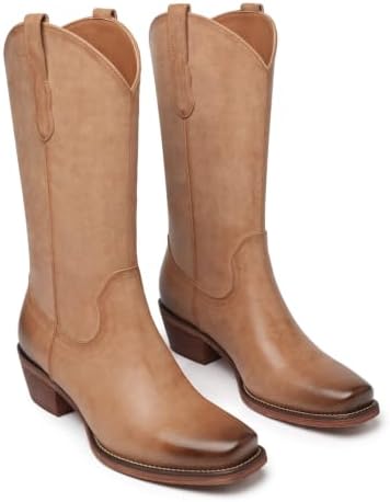 Square Toe Comfortable Cowboy Boots for Women Western Boots — 사진 5