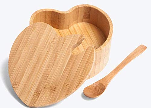 Açucareiro Com Formato De Coração E Colher Madeira De Bambu