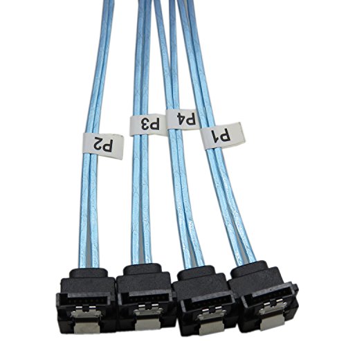 YIWENTEC mini SAS sff-8087 a 4 SATA pin 90 gradi obiettivo hard disk cavo dati 1 m
