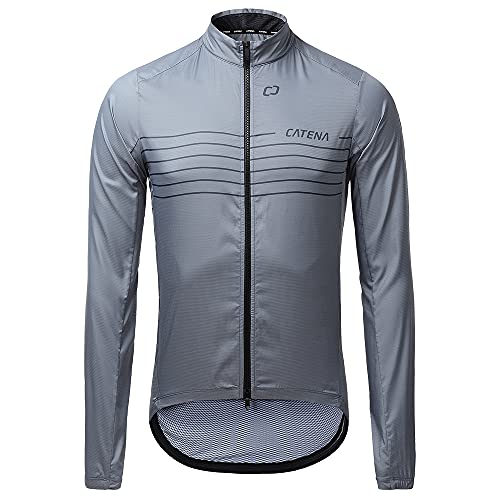 Catena Men's Cycling Coat Lightweight Reflective Windbreaker Waterproof Windproof Ligrhtweight Bike Jacket Outdoor Packable (Gray Xl) #TOP25