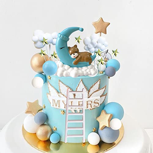 29 Pcs Moon Bear Balls Stars Cloud Cake Toppers For Birthday Baby Shower Party Decorations #TOP2