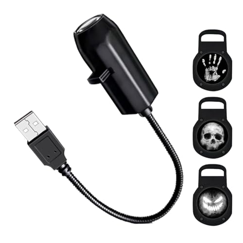 Projecteur De Lumiere De Nuit D Halloween - Projecteur Maison Hantée Magnétique à 3 Modes - Lampe LED Rotative à 360 Degrés avec Empreinte de Main Fantôme Squelette USB pour Terrasse Jardin Maison Han