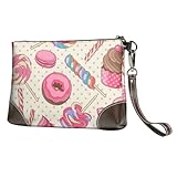 Accessoires tendance : le portefeuille de grande capacité imprimé cupcake sucette est conçu dans un souci de praticité, dragonne et pochette en un, design tendance et individuel peut être assorti à différents styles de vêtements, parfait pour organiser les accessoires lors de vos déplacements