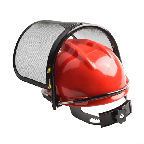 Fauhapyway Casco de seguridad para motosierra, con cubierta protectora de malla para cortacésped, desbrozadora, equipo de seguridad de trabajo, cascos de soldadura