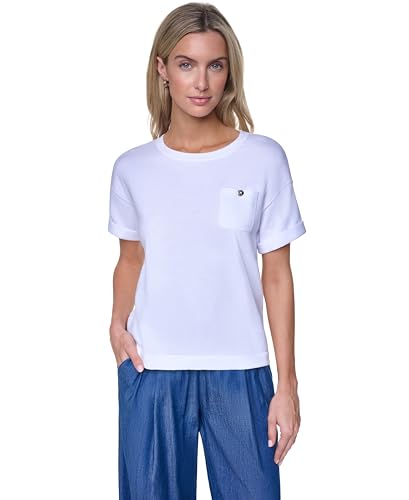 Image of Nautica Women's Crew Neck Solid Short Sleeve Sweater