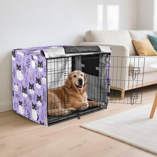 Housse de cage chien chat violette imperméable et lavable pour intérieur