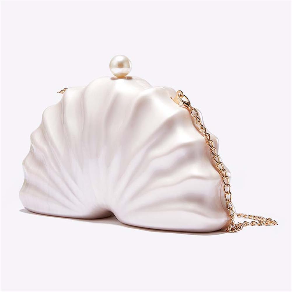 Womens Acrylic Shell Purse Evening Clutch Acrylic Evening Handbag Seashell Bag Clutch Chain Shoulder Bag Party Purse