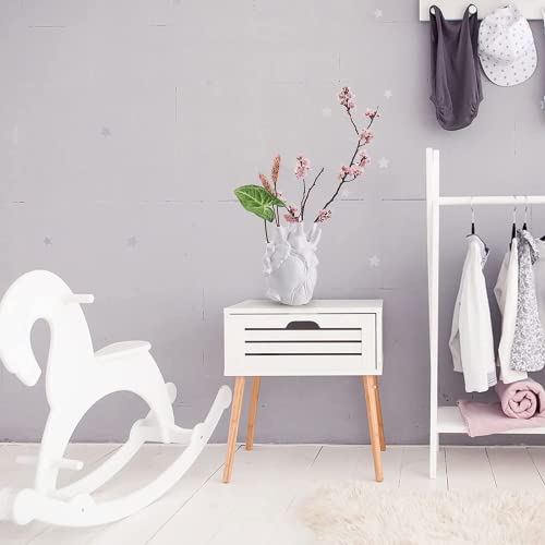 Bestalice Anatomical Heart Vase, White Heart Shaped Vase For Flowers, Creative Heart-Shaped Sculpture Vase Heart-Shaped Art Resin Vase Desktop Ornament, Gift Vases For Living Room Decorations, White #TOP5