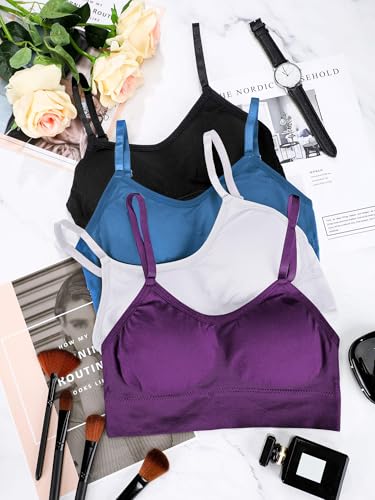 Image of Geyoga Neck Bralettes Wireless Cami Bra Tank Top Sports Bra for Women Girls