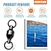 DunkTeam 20PCS High Strength Fishing Swivels，Ball Bearing Swivels Fishing Tackles， Stainless Steel Fishing Swivel Connectors for Freshwater Saltwater Fishing #1-45lb