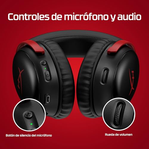 Auriculares gaming HyperX Cloud III Wireless para jugar sin cables ni cortes de audio en PS5 4