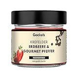 Krefelder Erdbeere & Gourmet Pfeffer – Fruchtaufstrich mit 66 % Erdbeeren & edlen Pfeffersorten | Für Käse, Frühstück, Soßen & Wild | Vegan
