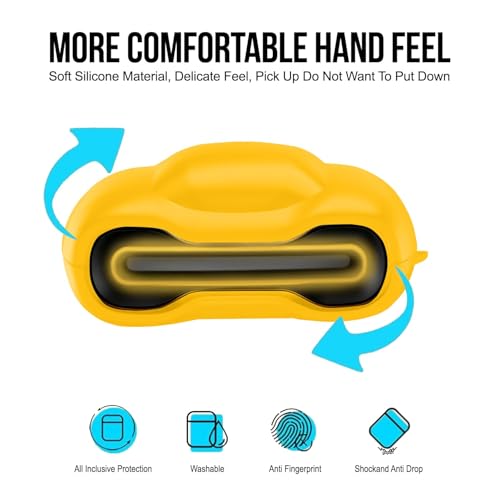 Image of Soft Silicone Case Cover Compatible for GoBoult Audio UFO | GoBoult Astra | GoBoult Mustang Torq (Yellow,Lanyard)