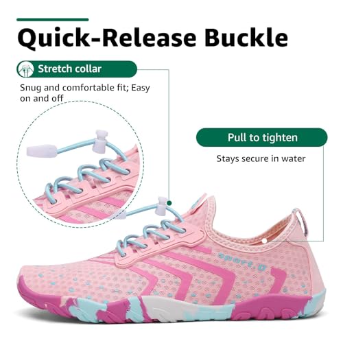 Image of SAGUARO Water Shoes for Women - Barefoot Quick-Dry Aqua Sock, Lightweight, Breathable for Swimming, Beach and Outdoor Activities Size 5.5-10.5