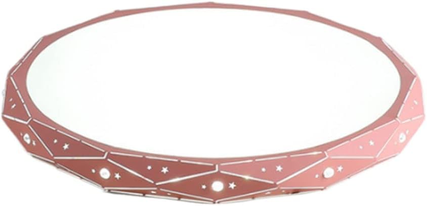 Round Led Flush Mount Ceiling Light Modern Led Ceilingron Led Ceiling Light 3 Color Temperatures in（3000K/4000K/6500K for Learning Room, Tea Room, Bathroom/Pink/45Cm