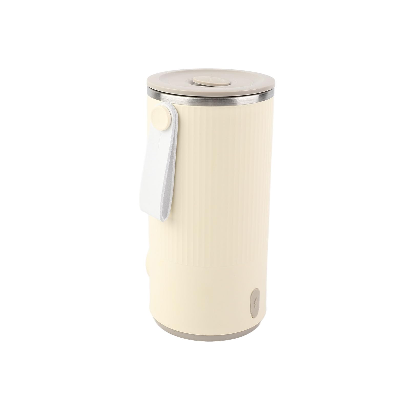 Hervidor eléctrico inalámbrico de acero inoxidable 400 ml para coche y viajes, con agitador giratorio recargable para leche, té, café, agua caliente