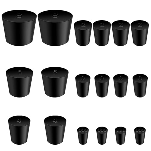 Solid Rubber Stopper,18 pcs Black Rubber Corks Plugs Odor Control Pipe Tank Bottle Push-in Sealing Plug Widely Used in Pots for Plants, Salt,Pepper Shakers,Test Tube and Flasks