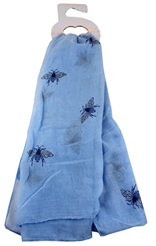 Foulard bleu bourdon pour femme, bleu, taille unique Cover