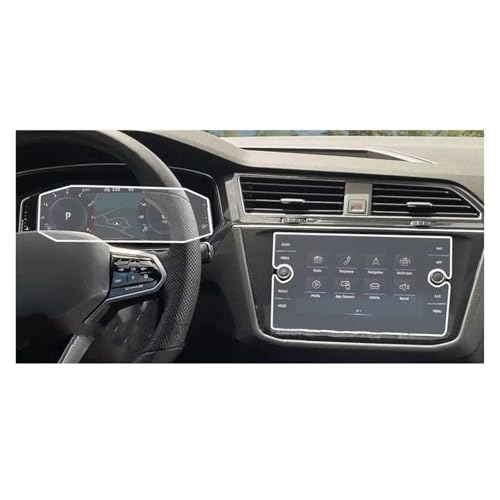 Verre trempé 8 pouces anti-rayures pour console tactile Tiguan