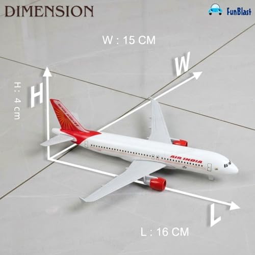 Image of FunBlast Diecast Aeroplane Scale Model - Airplane Miniature Model Only for Display, Size -14 Cm (A320-Air India)
