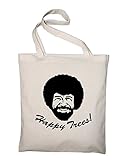 Druck einseitig Styletex23 Bob Ross Happy Trees Jutebeutel Baumwolltasche, natur