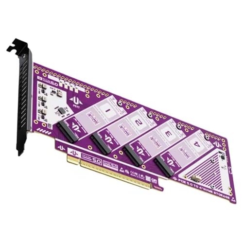 Carte d'extension NVMe quadruple slot PCIe 5.0 pour un transfert de données ultra rapide