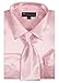 Milano Moda Men's Dress Shirt with Tie/Handkerchief HLSG08 New York Brand Silver