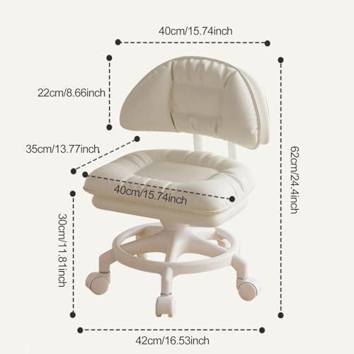 Tabouret pivotant 360 à dossier et assise basse réglable - 3
