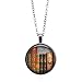 Pesine Bijoux Temps Pendentif Collier de Mode et Livres Vintage Colliers et pendentifs de bibliothèque Silver Library Bijoux Support Arbre Organisateur Chaîne Cristaux