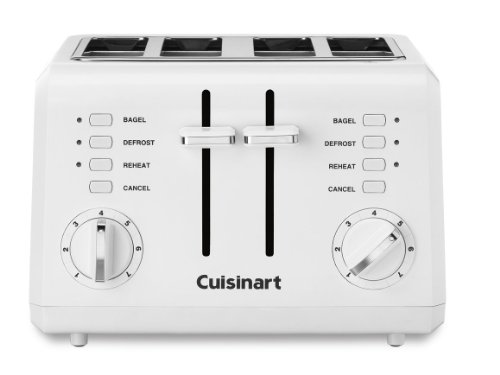 Cuisinart Compact 4-Slice Toaster with 1½" Wide Toasting Slots and Reheat, Defrost