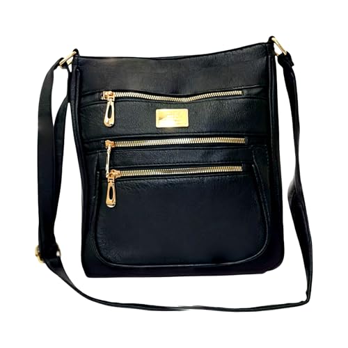 Bolsa Feminina Transversal 3 Compartimentos, Alça de Ombro Tiracolo, Tamanho Médio